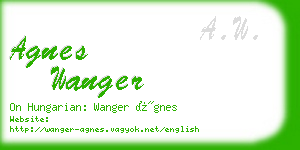 agnes wanger business card